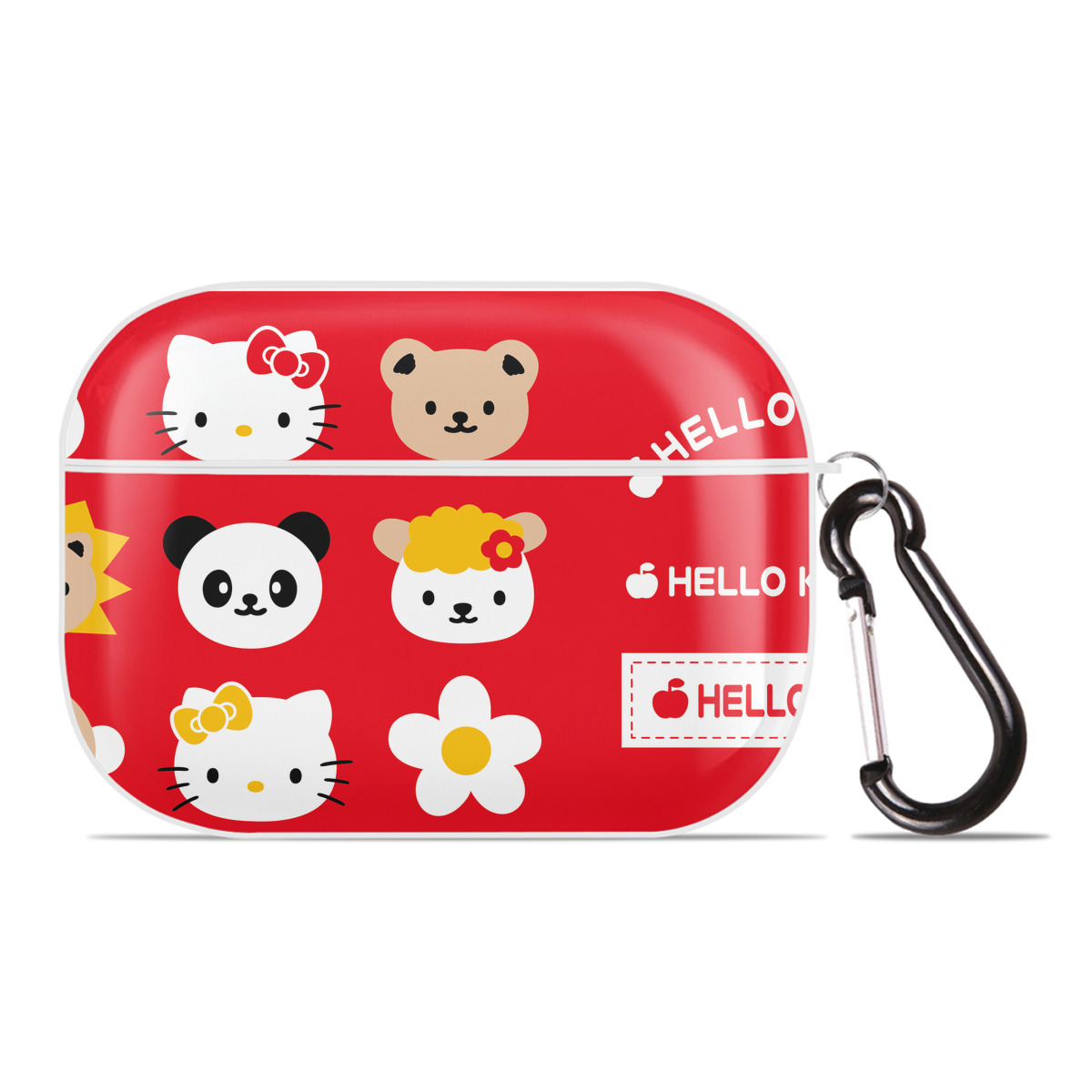 （画像用） Hello Kitty ハローキティ 【AirPods Pro用】ハードシェル保護ケース 耐衝撃・防指紋・カラビナ付き商品仕様