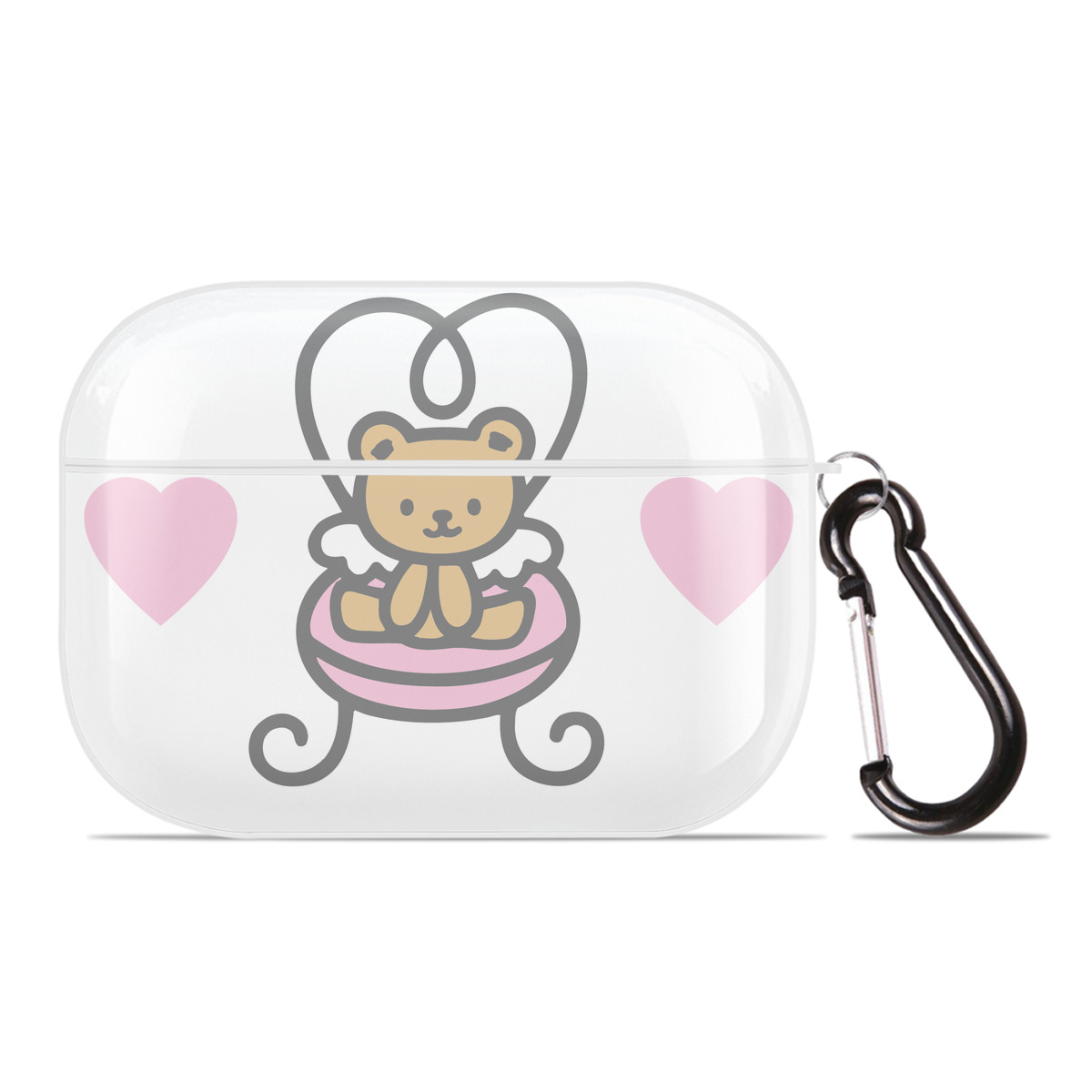 （画像用） Hello Kitty ハローキティ 【AirPods Pro用】ハードシェル保護ケース 耐衝撃・防指紋・カラビナ付き商品仕様