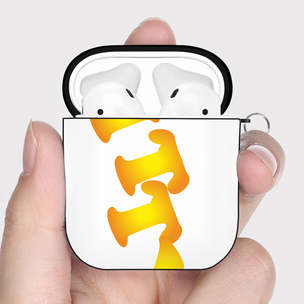 （画像用） Hello Kitty ハローキティ AirPods 第2世代保護ケース ハードシェル ブラック 耐衝撃・防指紋・カラビナ付き