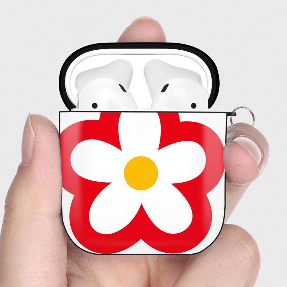 （画像用） Hello Kitty ハローキティ AirPods 第2世代保護ケース ハードシェル ブラック 耐衝撃・防指紋・カラビナ付き