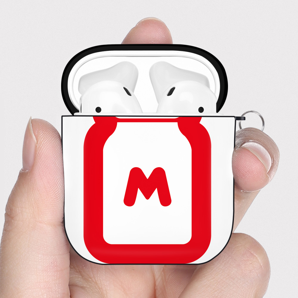 （画像用） Hello Kitty ハローキティ AirPods 第2世代保護ケース ハードシェル ブラック 耐衝撃・防指紋・カラビナ付き
