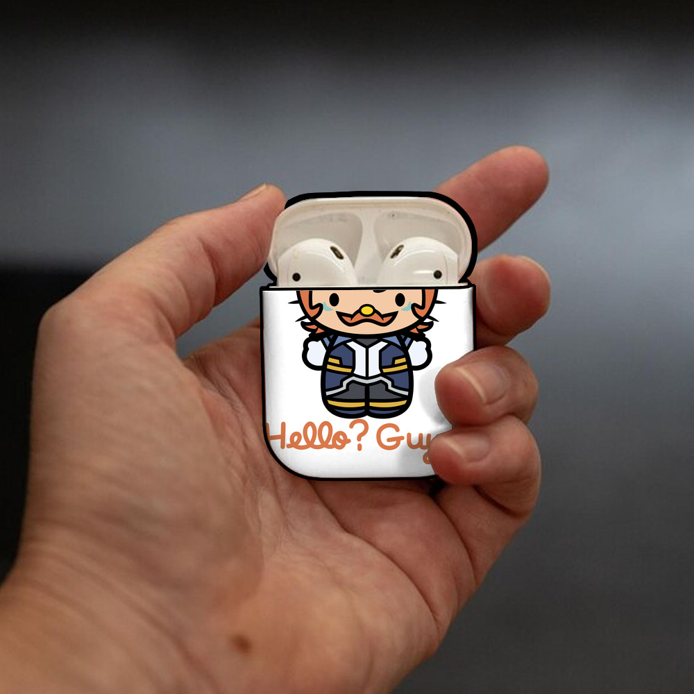 Hello Kitty ハローキティ AirPods 第2世代保護ケース ハードシェル ブラック 耐衝撃・防指紋・カラビナ付き