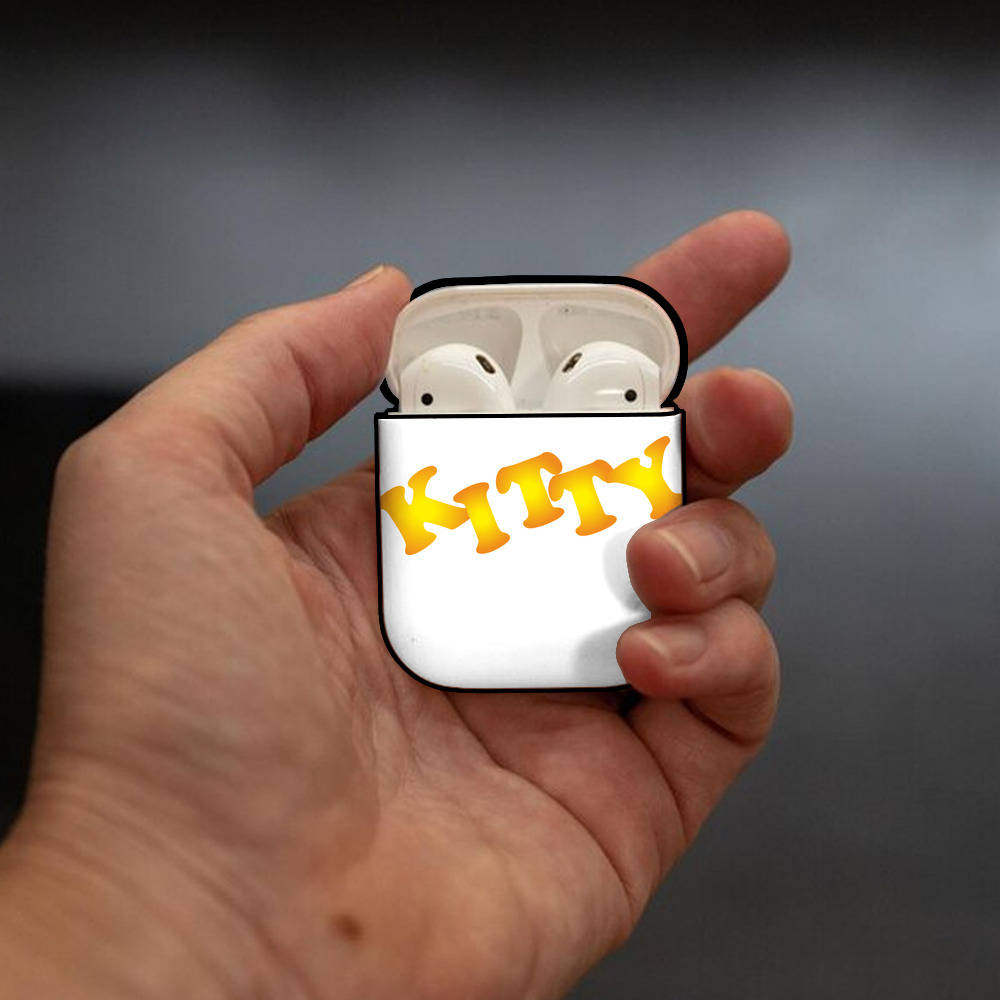 Hello Kitty ハローキティ AirPods 第2世代保護ケース ハードシェル ブラック 耐衝撃・防指紋・カラビナ付き
