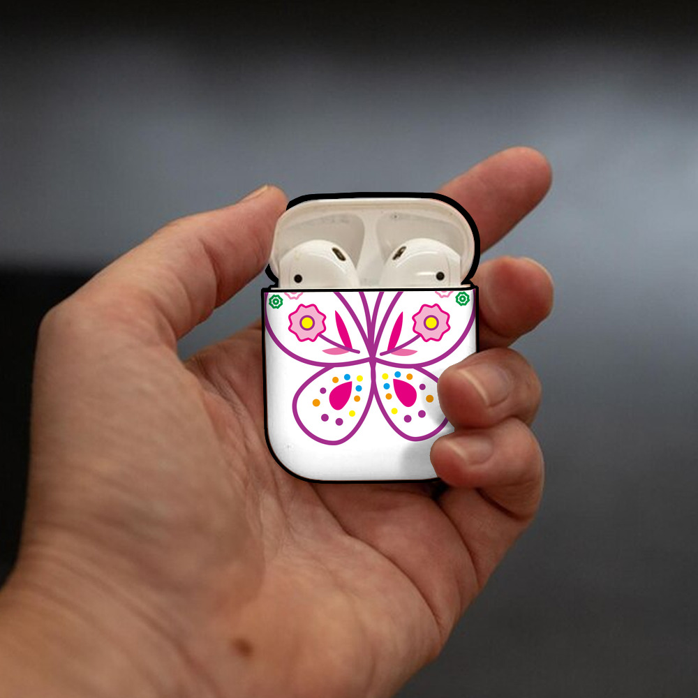 Hello Kitty ハローキティ AirPods 第2世代保護ケース ハードシェル ブラック 耐衝撃・防指紋・カラビナ付き