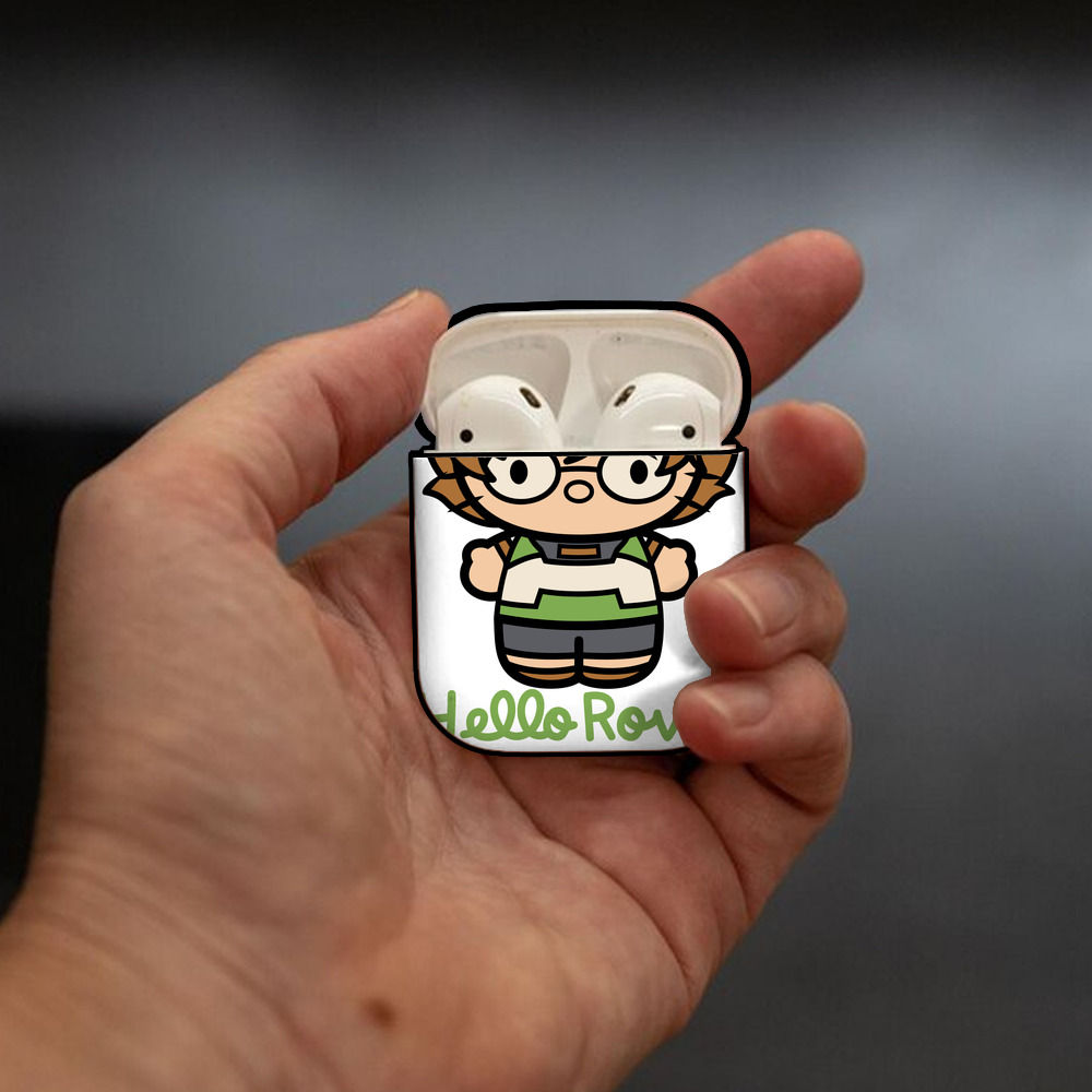 Hello Kitty ハローキティ AirPods 第2世代保護ケース ハードシェル ブラック 耐衝撃・防指紋・カラビナ付き