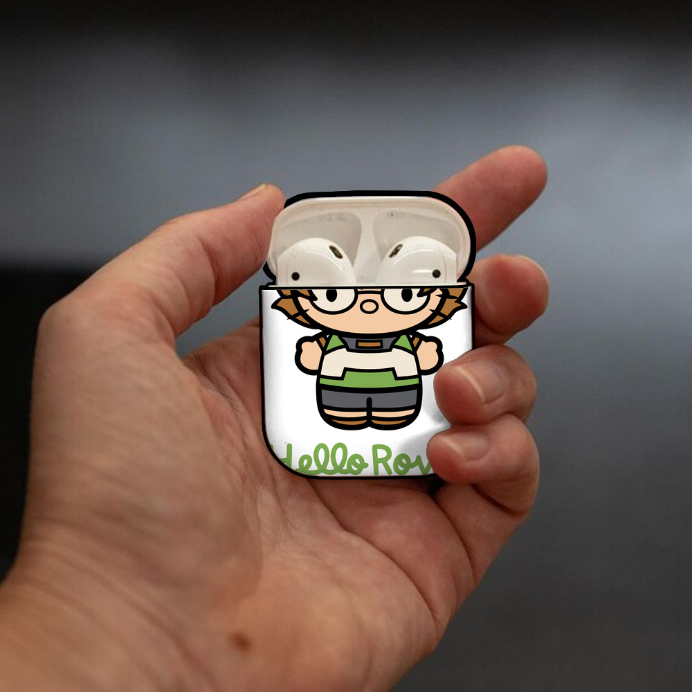 Hello Kitty ハローキティ AirPods 第2世代保護ケース ハードシェル ブラック 耐衝撃・防指紋・カラビナ付き