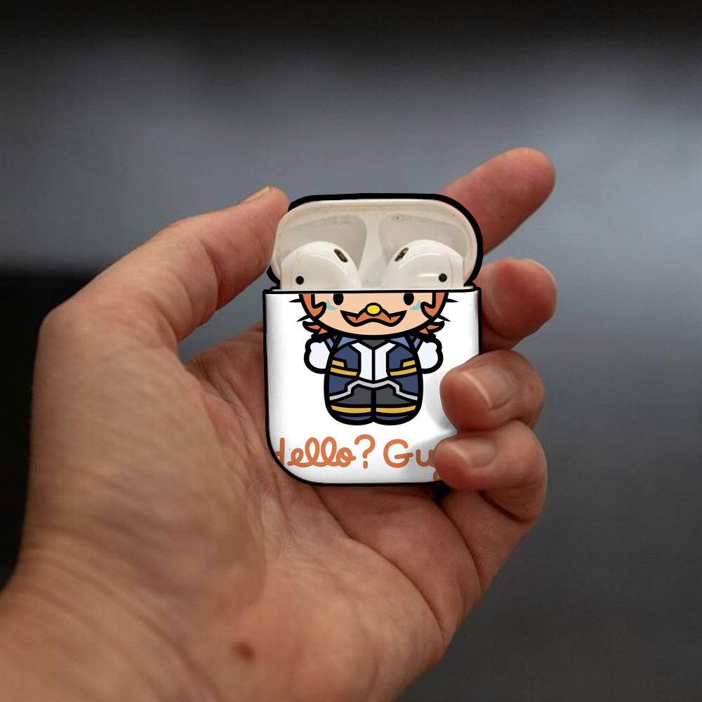 Hello Kitty ハローキティ AirPods 第2世代保護ケース ハードシェル ブラック 耐衝撃・防指紋・カラビナ付き