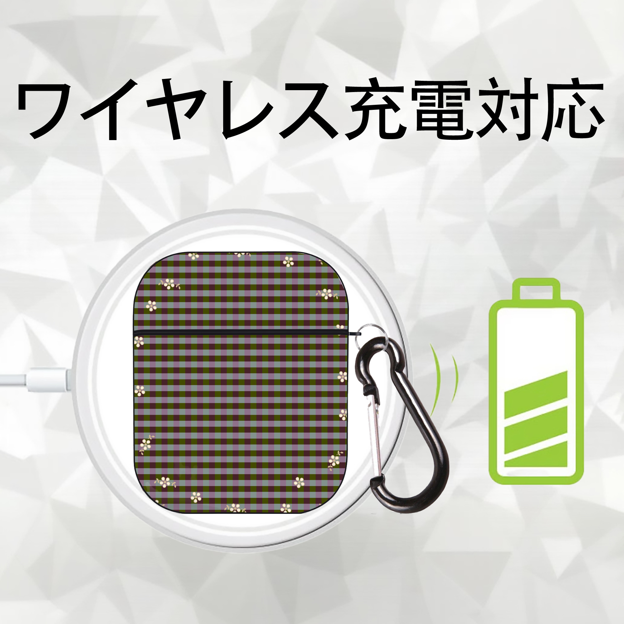 Hello Kitty ハローキティ AirPods 第2世代保護ケース ハードシェル ブラック 耐衝撃・防指紋・カラビナ付き