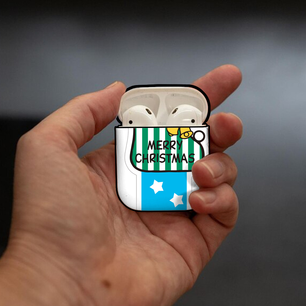 Hello Kitty ハローキティ AirPods 第2世代保護ケース ハードシェル ブラック 耐衝撃・防指紋・カラビナ付き