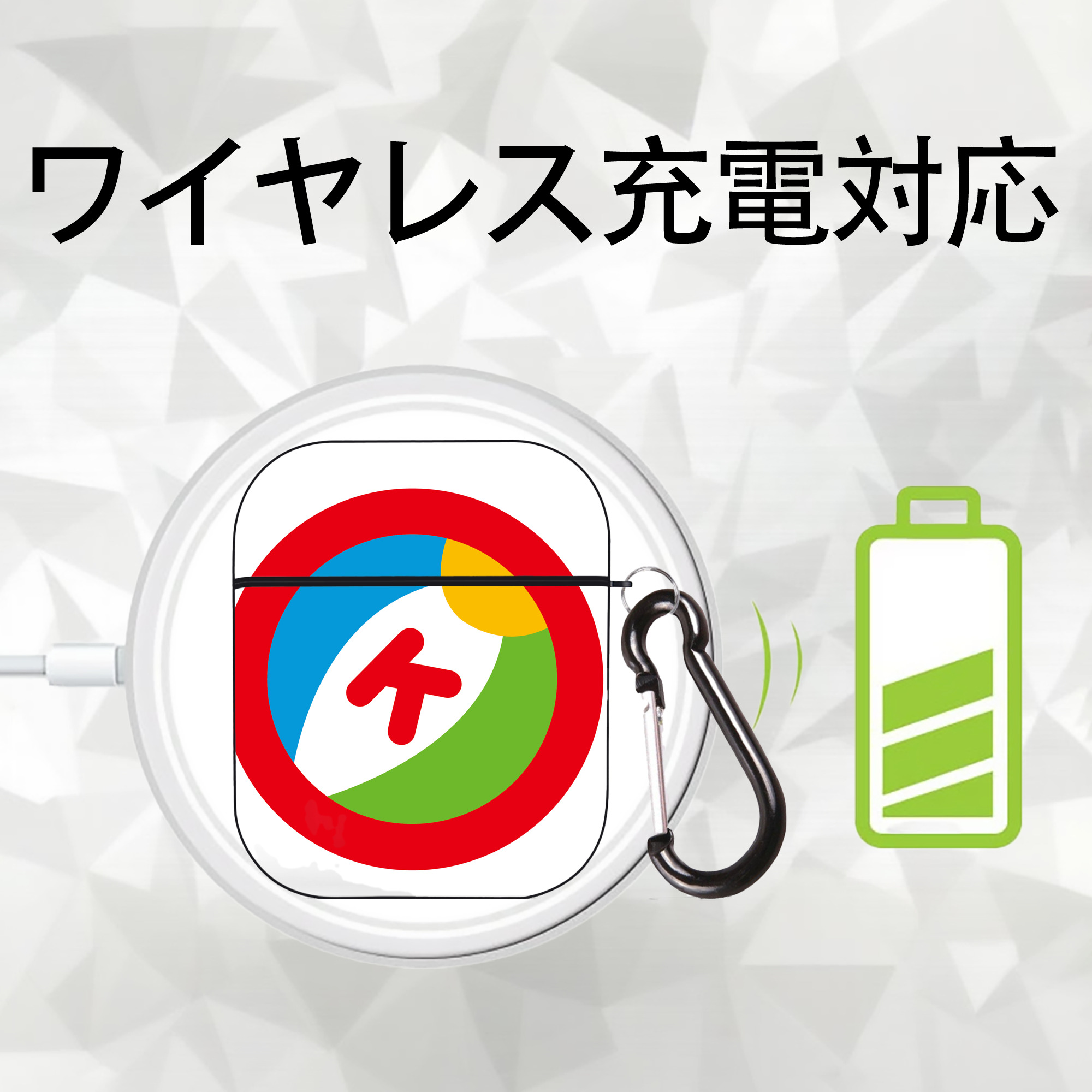 Hello Kitty ハローキティ AirPods 第2世代保護ケース ハードシェル ブラック 耐衝撃・防指紋・カラビナ付き