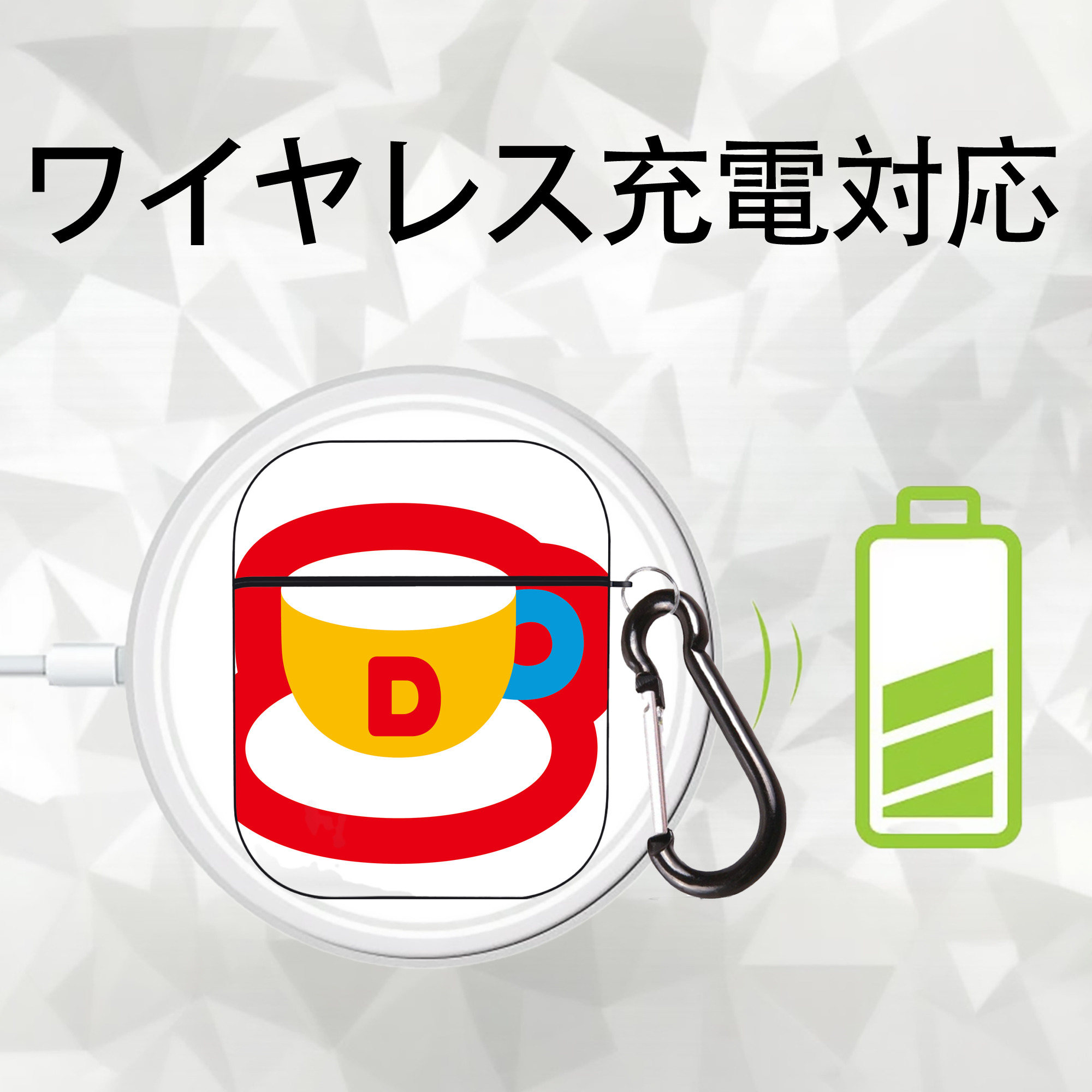 Hello Kitty ハローキティ AirPods 第2世代保護ケース ハードシェル ブラック 耐衝撃・防指紋・カラビナ付き