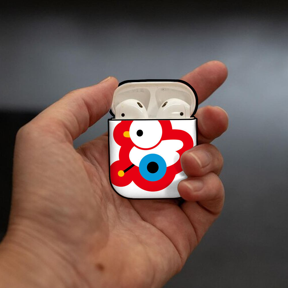 Hello Kitty ハローキティ AirPods 第2世代保護ケース ハードシェル ブラック 耐衝撃・防指紋・カラビナ付き