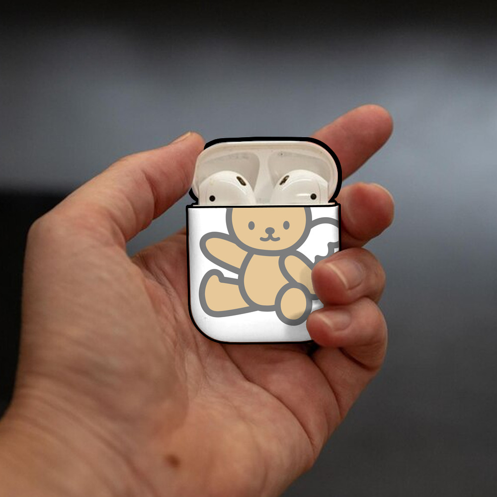 Hello Kitty ハローキティ AirPods 第2世代保護ケース ハードシェル ブラック 耐衝撃・防指紋・カラビナ付き