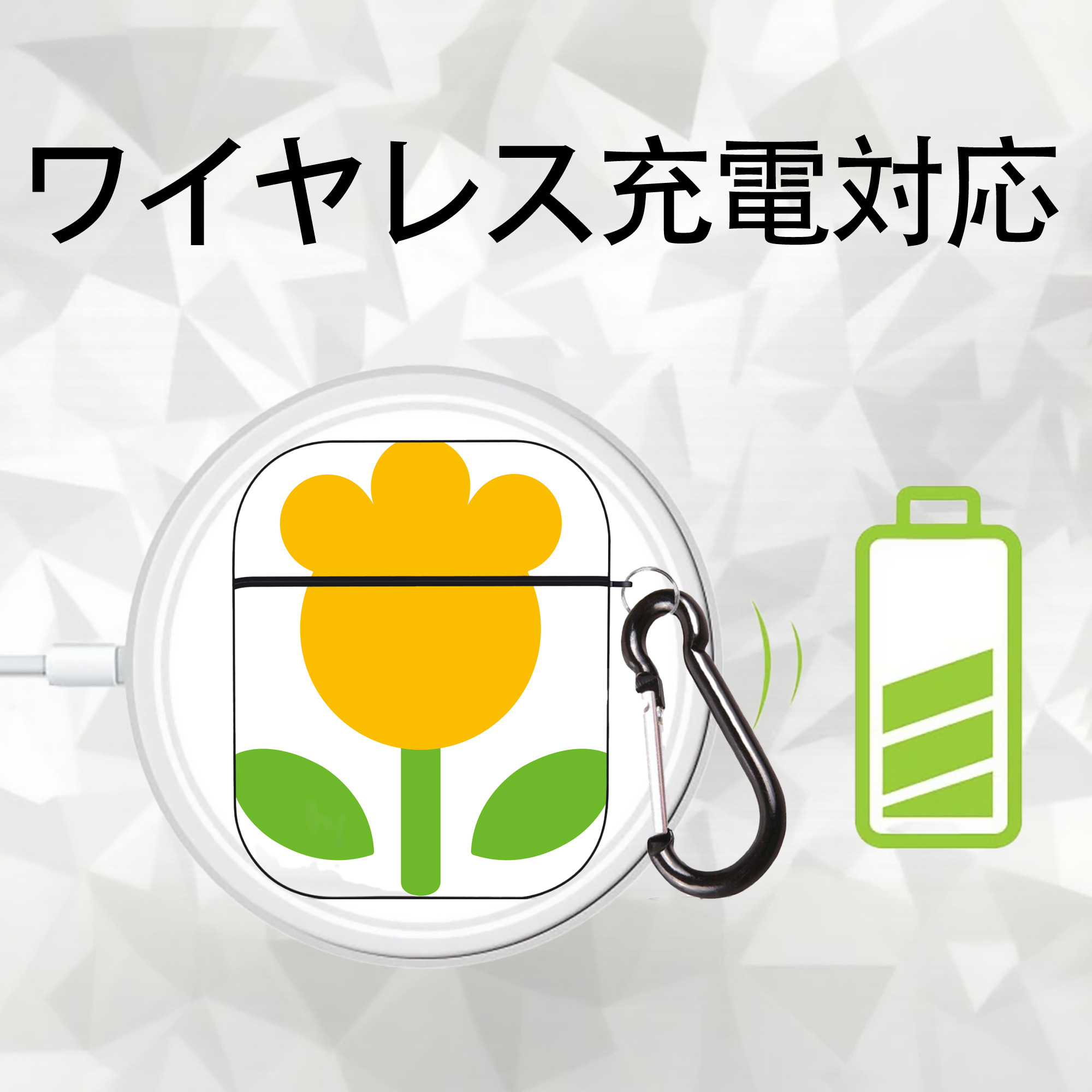 Hello Kitty ハローキティ AirPods 第2世代保護ケース ハードシェル ブラック 耐衝撃・防指紋・カラビナ付き