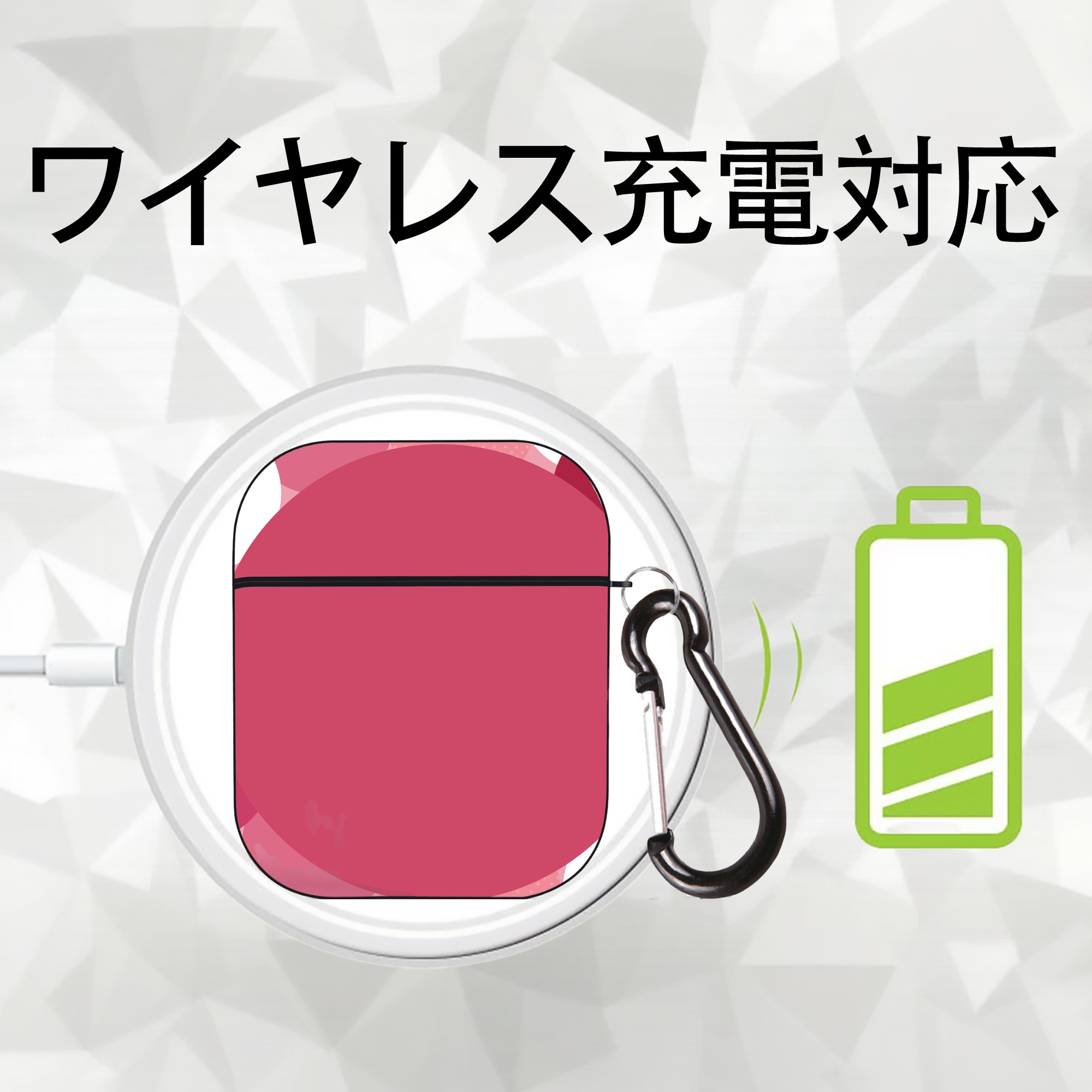 Hello Kitty ハローキティ AirPods 第2世代保護ケース ハードシェル ブラック 耐衝撃・防指紋・カラビナ付き