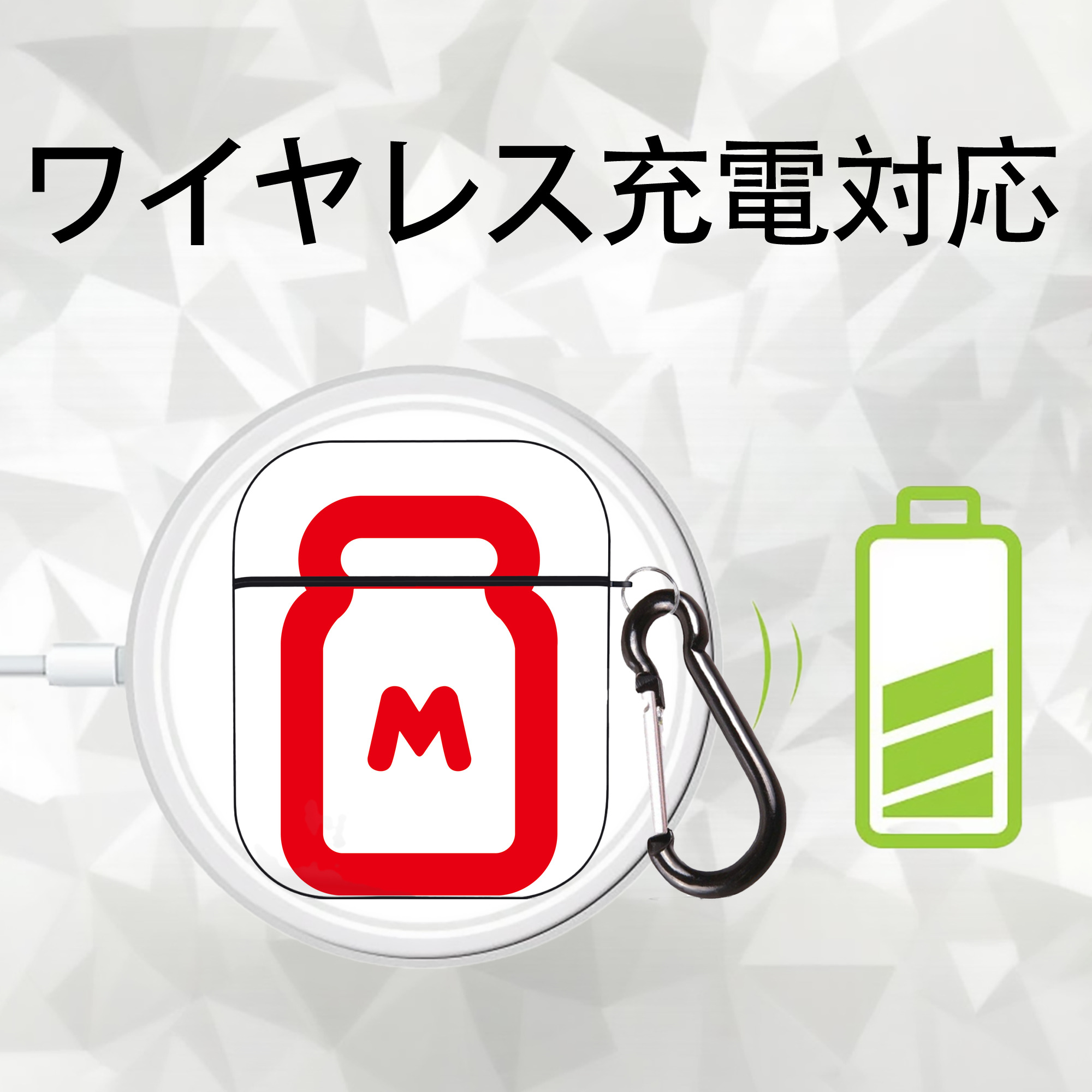 Hello Kitty ハローキティ AirPods 第2世代保護ケース ハードシェル ブラック 耐衝撃・防指紋・カラビナ付き