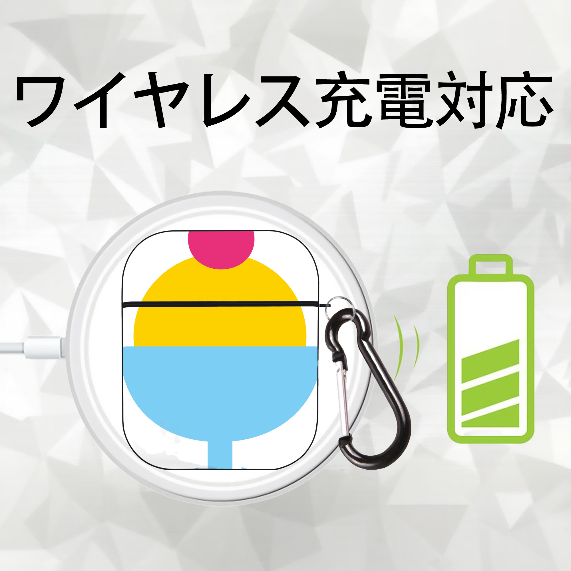 Hello Kitty ハローキティ AirPods 第2世代保護ケース ハードシェル ブラック 耐衝撃・防指紋・カラビナ付き