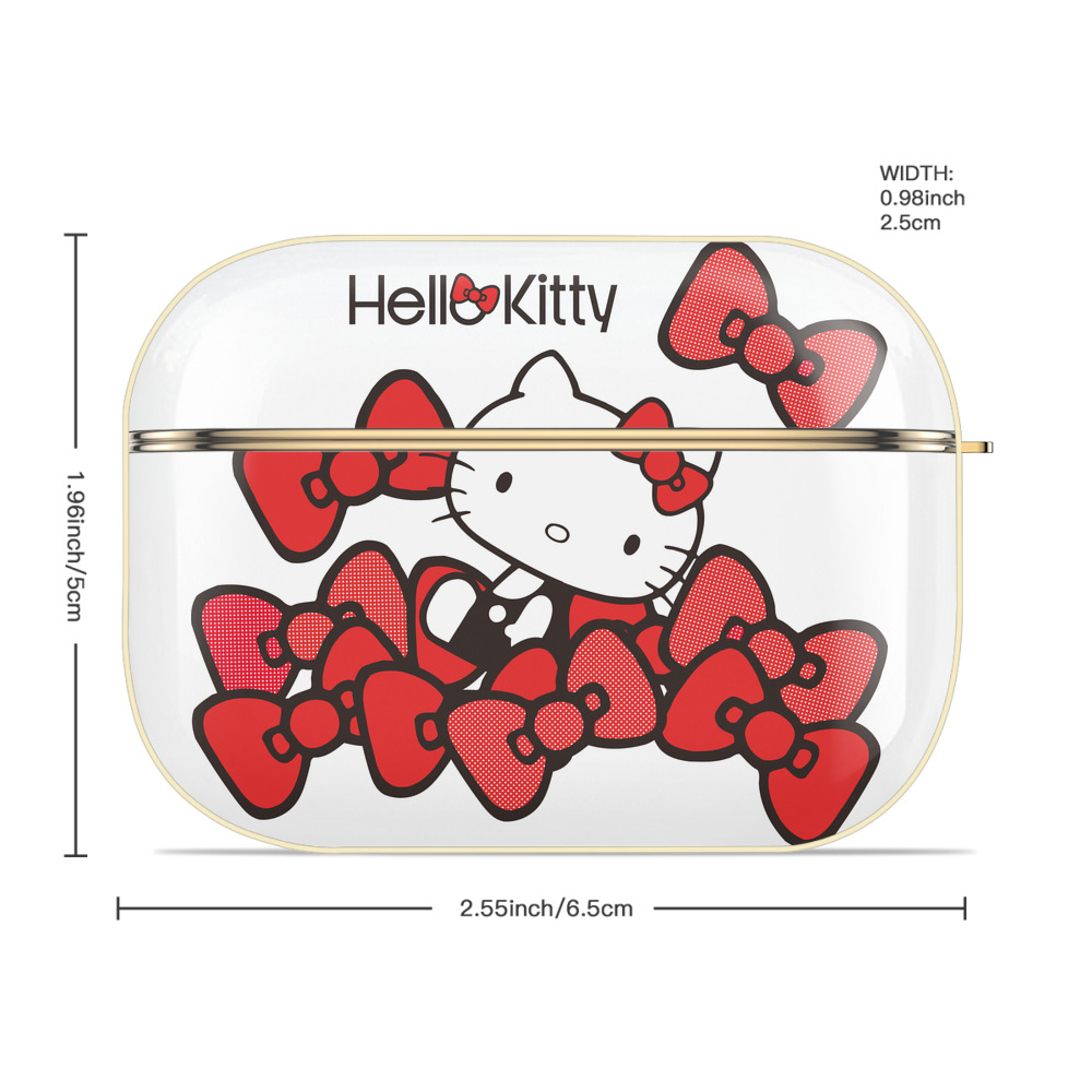 Hello Kitty ハローキティ 【AirPods Pro用】ハードシェル保護ケース｜耐衝撃・防指紋・カラビナ付き商品仕様