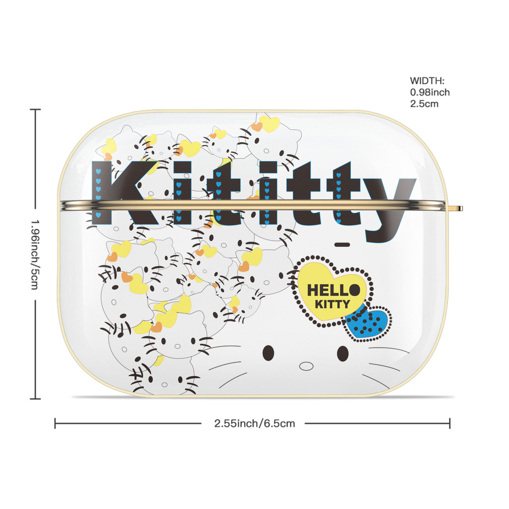 Hello Kitty ハローキティ 【AirPods Pro用】ハードシェル保護ケース｜耐衝撃・防指紋・カラビナ付き商品仕様