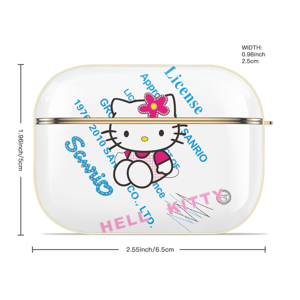 Hello Kitty ハローキティ 【AirPods Pro用】ハードシェル保護ケース｜耐衝撃・防指紋・カラビナ付き商品仕様