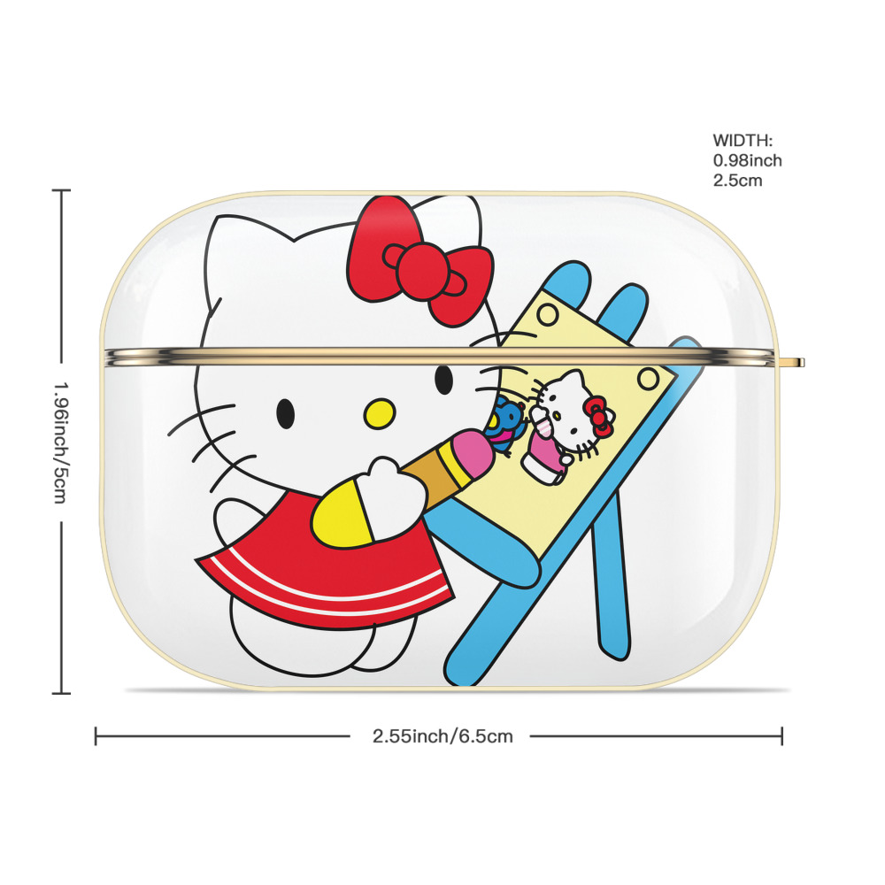 Hello Kitty ハローキティ 【AirPods Pro用】ハードシェル保護ケース｜耐衝撃・防指紋・カラビナ付き商品仕様