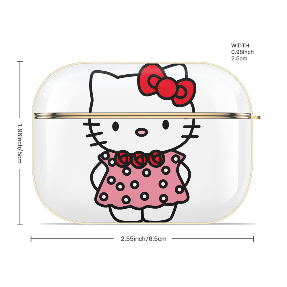 Hello Kitty ハローキティ 【AirPods Pro用】ハードシェル保護ケース｜耐衝撃・防指紋・カラビナ付き商品仕様