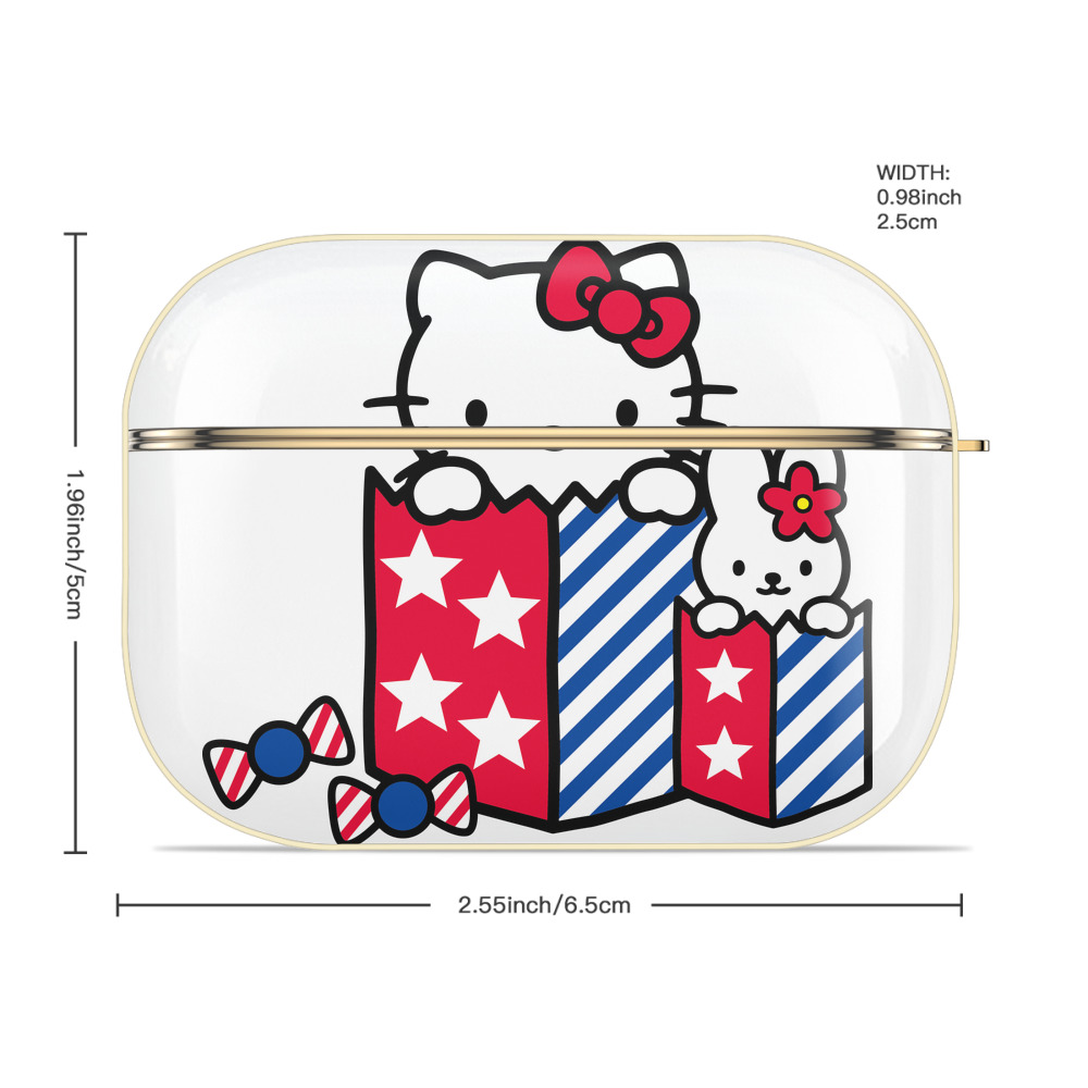 Hello Kitty ハローキティ 【AirPods Pro用】ハードシェル保護ケース｜耐衝撃・防指紋・カラビナ付き商品仕様