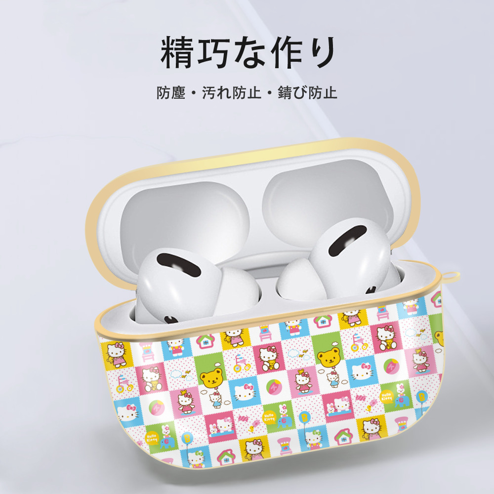 Hello Kitty ハローキティ 【AirPods Pro用】ハードシェル保護ケース｜耐衝撃・防指紋・カラビナ付き商品仕様