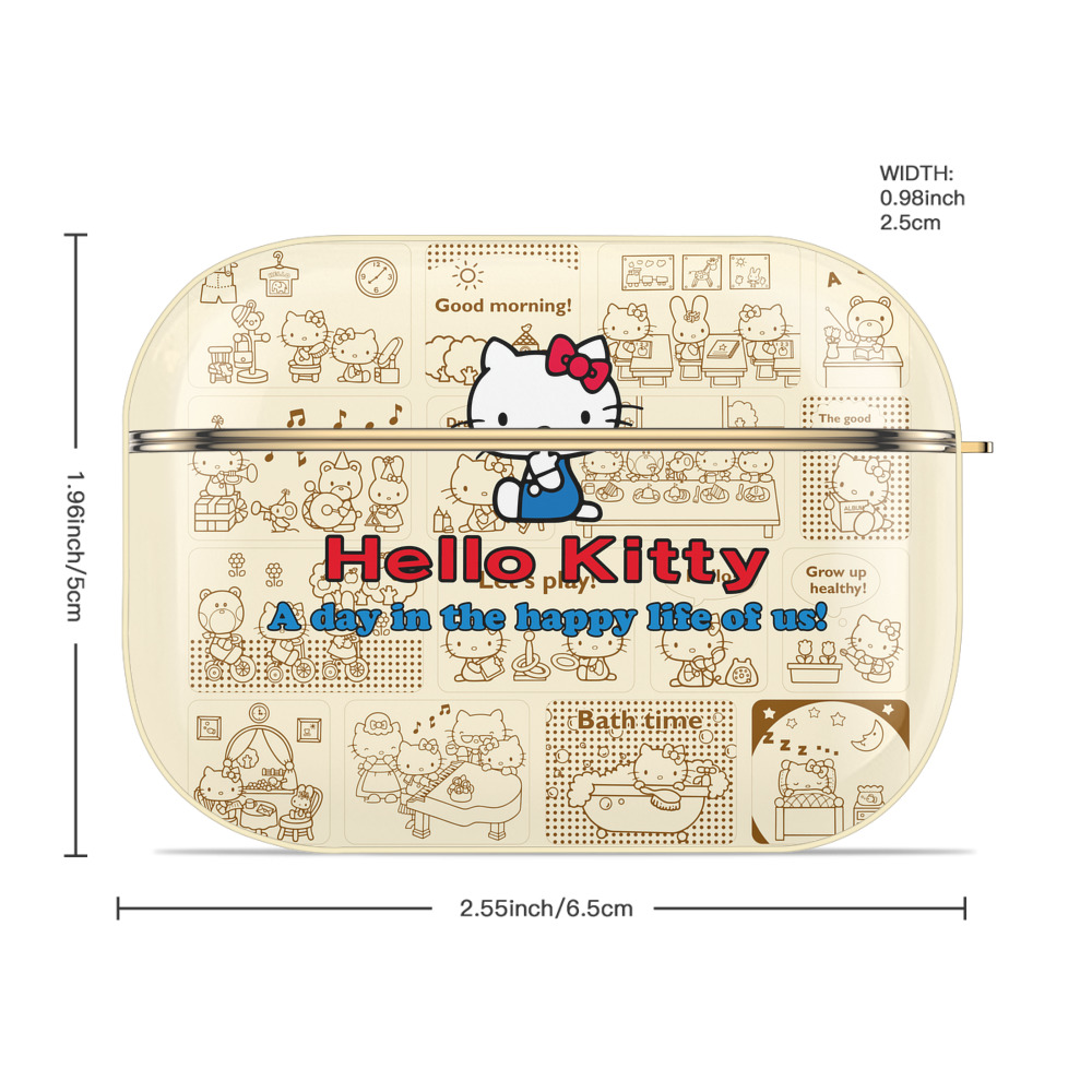 Hello Kitty ハローキティ 【AirPods Pro用】ハードシェル保護ケース｜耐衝撃・防指紋・カラビナ付き商品仕様