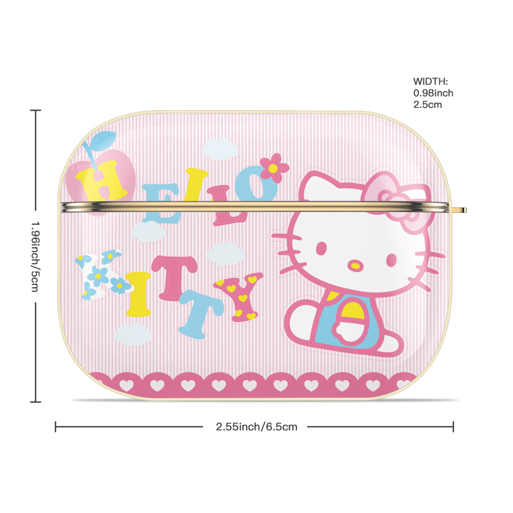 Hello Kitty ハローキティ 【AirPods Pro用】ハードシェル保護ケース｜耐衝撃・防指紋・カラビナ付き商品仕様