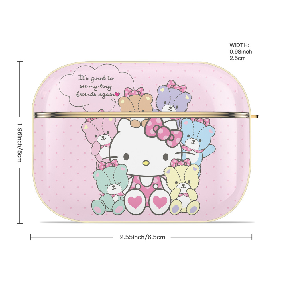Hello Kitty ハローキティ 【AirPods Pro用】ハードシェル保護ケース｜耐衝撃・防指紋・カラビナ付き商品仕様