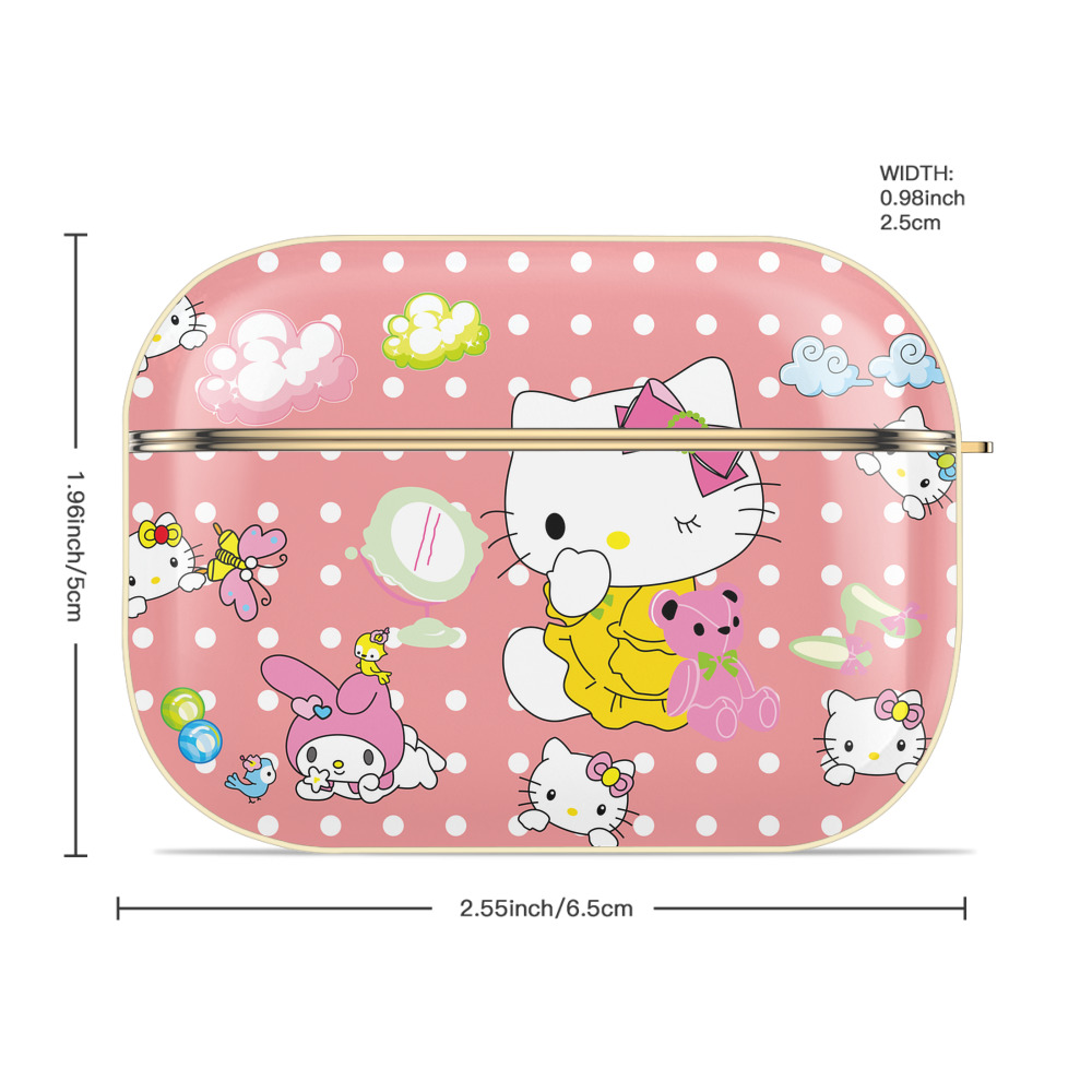 Hello Kitty ハローキティ 【AirPods Pro用】ハードシェル保護ケース｜耐衝撃・防指紋・カラビナ付き商品仕様