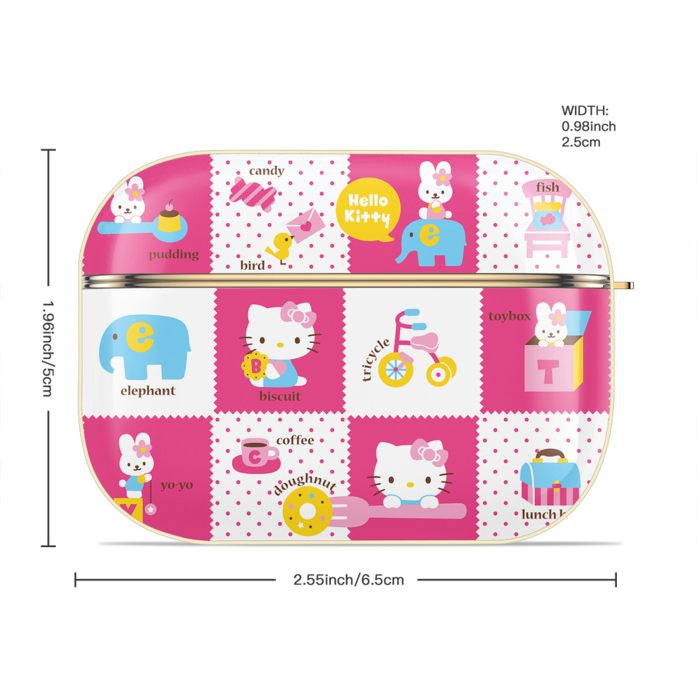 Hello Kitty ハローキティ 【AirPods Pro用】ハードシェル保護ケース｜耐衝撃・防指紋・カラビナ付き商品仕様