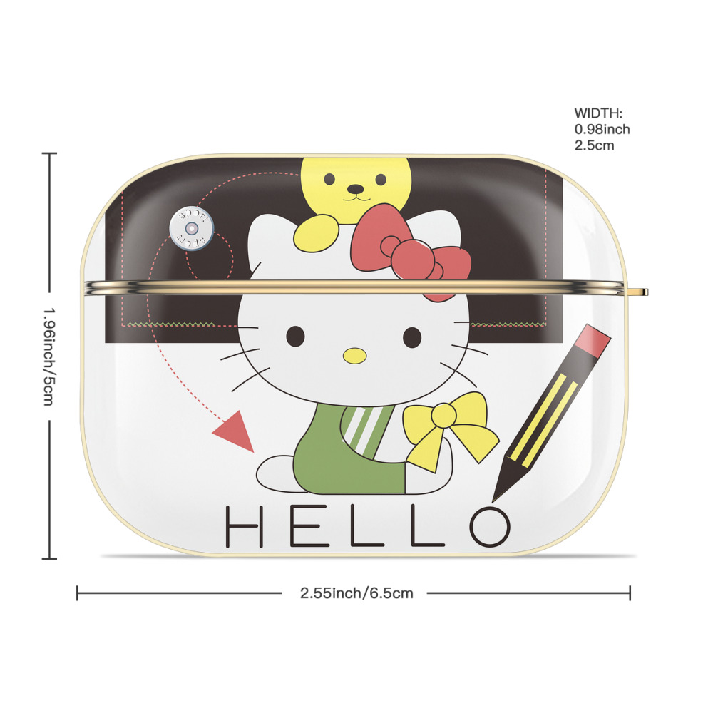 Hello Kitty ハローキティ 【AirPods Pro用】ハードシェル保護ケース｜耐衝撃・防指紋・カラビナ付き商品仕様