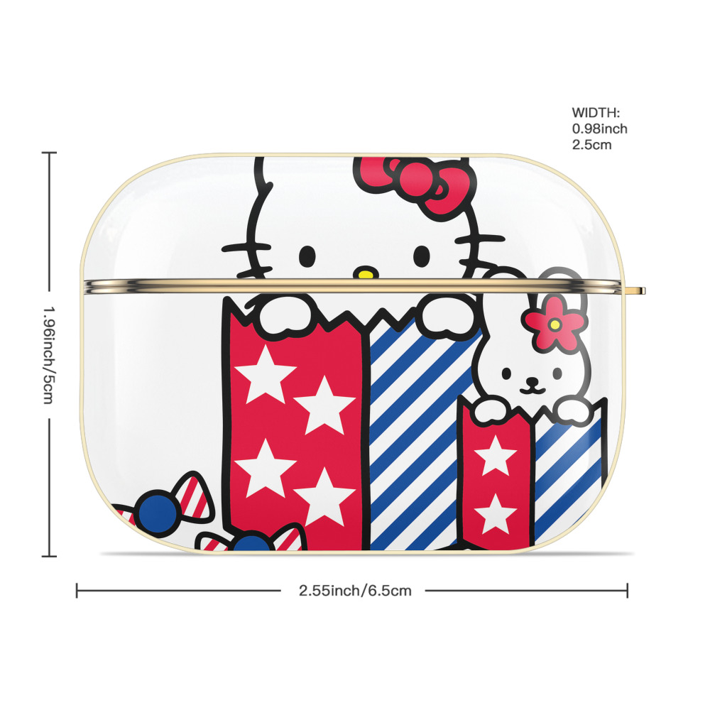Hello Kitty ハローキティ 【AirPods Pro用】ハードシェル保護ケース｜耐衝撃・防指紋・カラビナ付き商品仕様