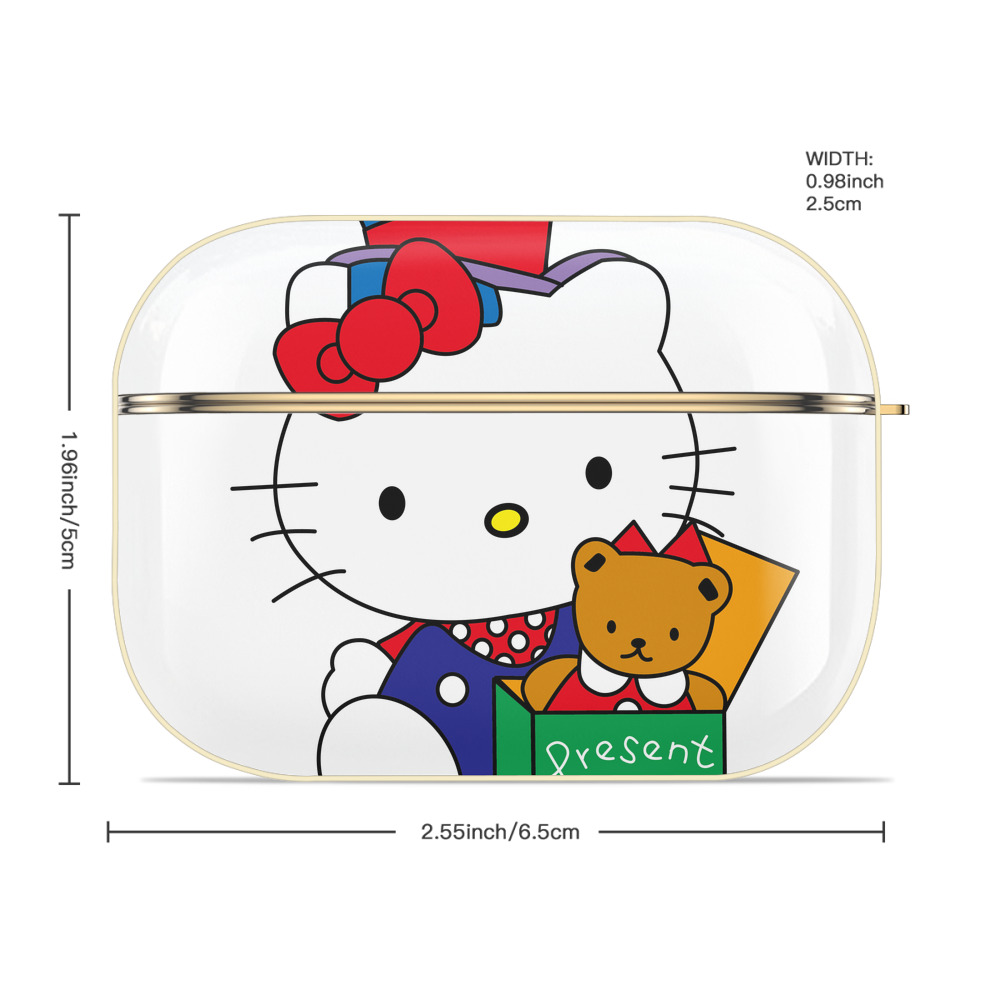 Hello Kitty ハローキティ 【AirPods Pro用】ハードシェル保護ケース｜耐衝撃・防指紋・カラビナ付き商品仕様