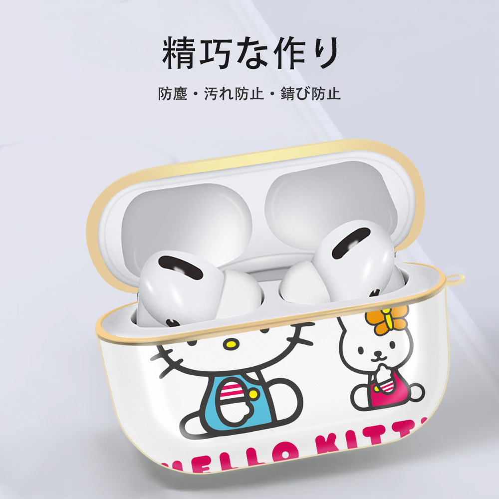 Hello Kitty ハローキティ 【AirPods Pro用】ハードシェル保護ケース｜耐衝撃・防指紋・カラビナ付き商品仕様