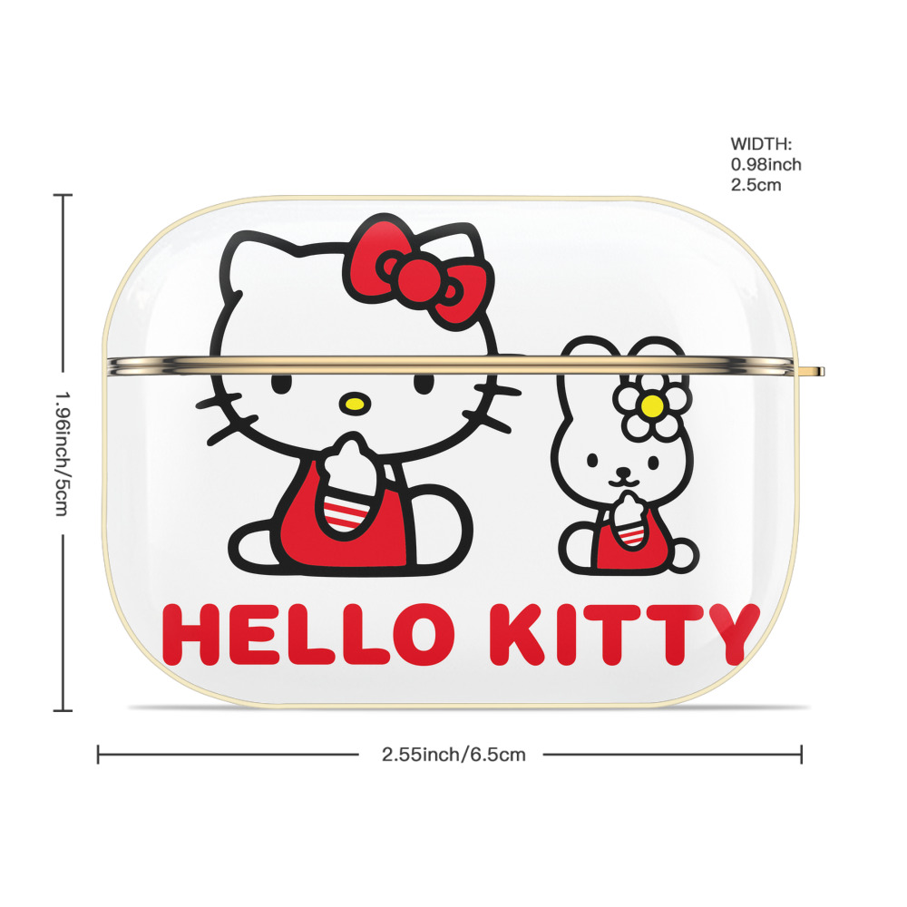 Hello Kitty ハローキティ 【AirPods Pro用】ハードシェル保護ケース｜耐衝撃・防指紋・カラビナ付き商品仕様