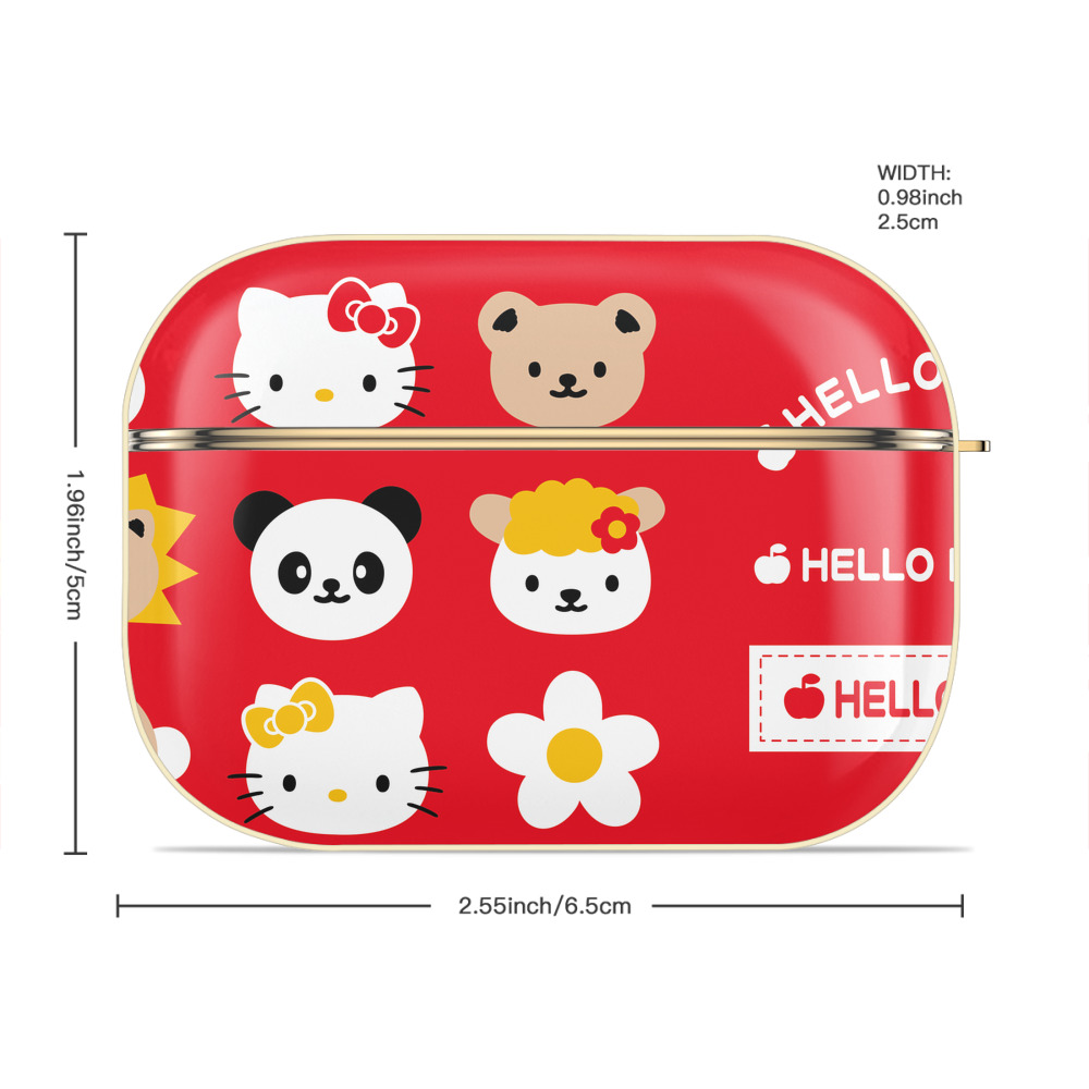 Hello Kitty ハローキティ 【AirPods Pro用】ハードシェル保護ケース｜耐衝撃・防指紋・カラビナ付き商品仕様