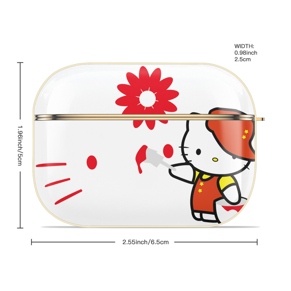 Hello Kitty ハローキティ 【AirPods Pro用】ハードシェル保護ケース｜耐衝撃・防指紋・カラビナ付き商品仕様