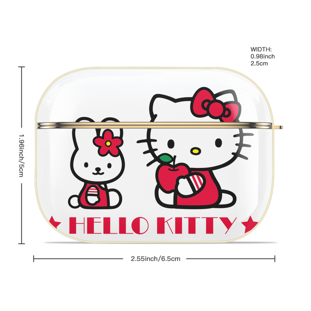 Hello Kitty ハローキティ 【AirPods Pro用】ハードシェル保護ケース｜耐衝撃・防指紋・カラビナ付き商品仕様