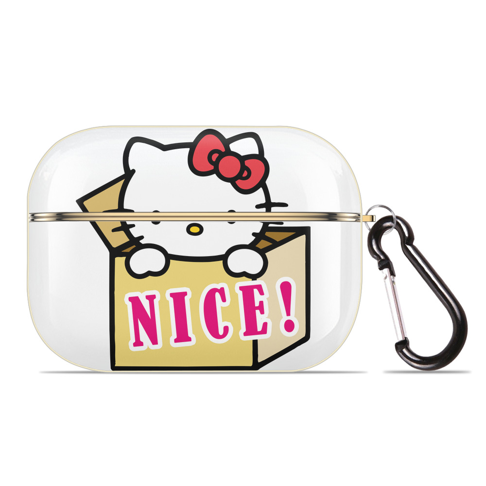 （画像用） Hello Kitty ハローキティ 【AirPods Pro用】ハードシェル保護ケース｜耐衝撃・防指紋・カラビナ付き商品仕様