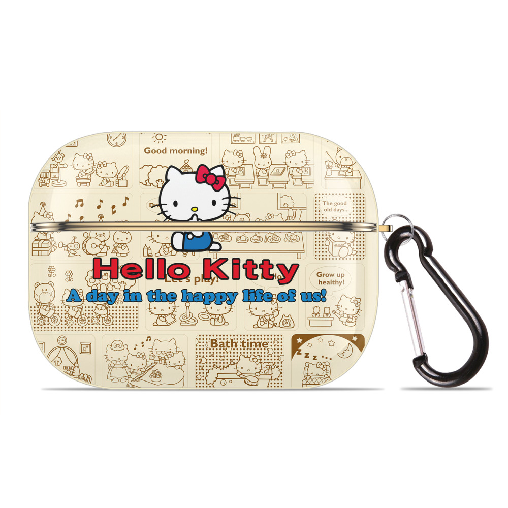 （画像用） Hello Kitty ハローキティ 【AirPods Pro用】ハードシェル保護ケース｜耐衝撃・防指紋・カラビナ付き商品仕様