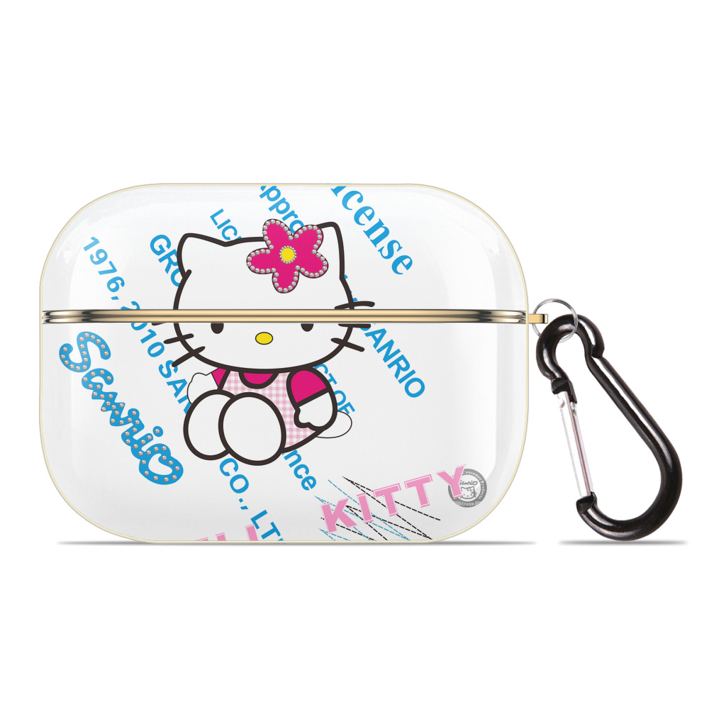 （画像用） Hello Kitty ハローキティ 【AirPods Pro用】ハードシェル保護ケース｜耐衝撃・防指紋・カラビナ付き商品仕様