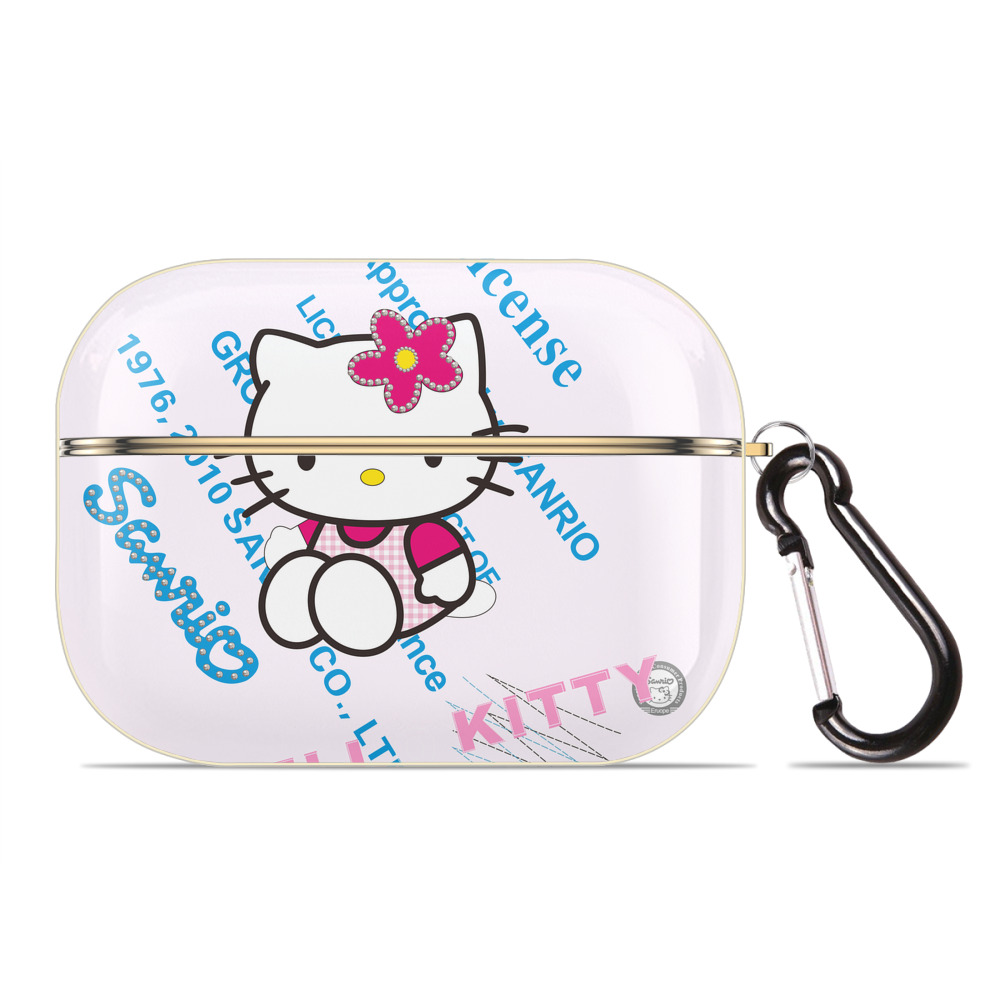 （画像用） Hello Kitty ハローキティ 【AirPods Pro用】ハードシェル保護ケース｜耐衝撃・防指紋・カラビナ付き商品仕様