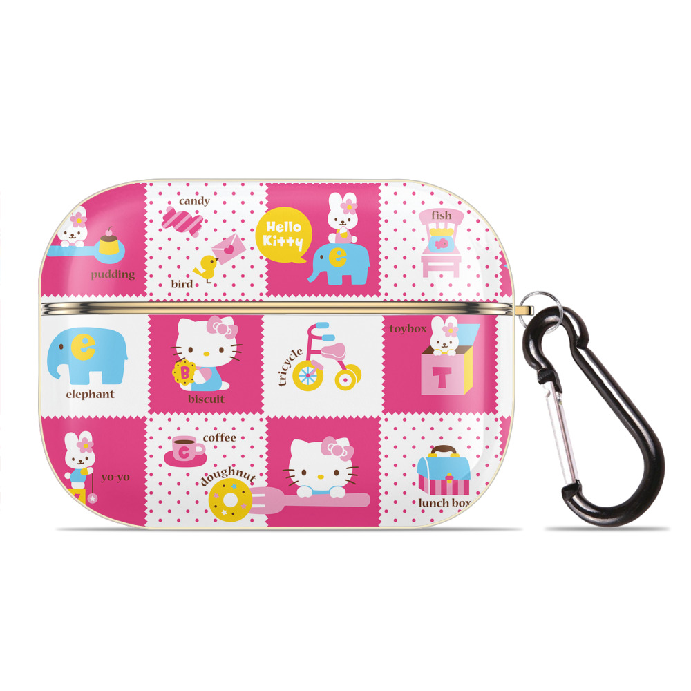 （画像用） Hello Kitty ハローキティ 【AirPods Pro用】ハードシェル保護ケース｜耐衝撃・防指紋・カラビナ付き商品仕様