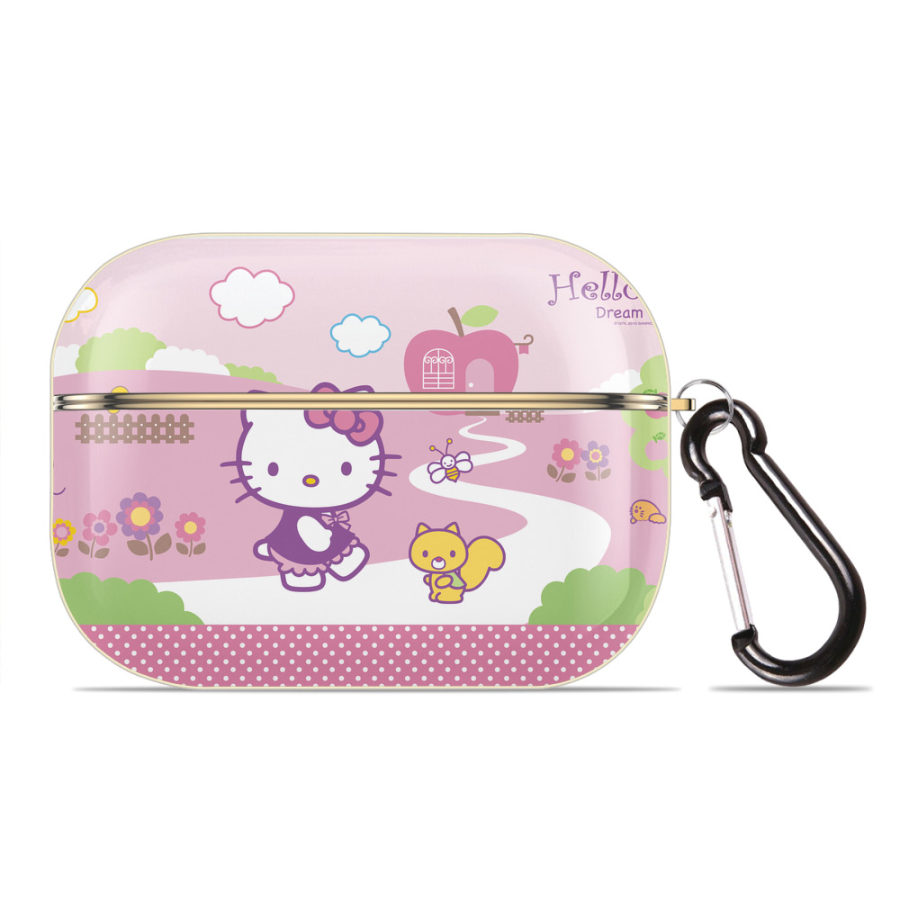 （画像用） Hello Kitty ハローキティ 【AirPods Pro用】ハードシェル保護ケース｜耐衝撃・防指紋・カラビナ付き商品仕様