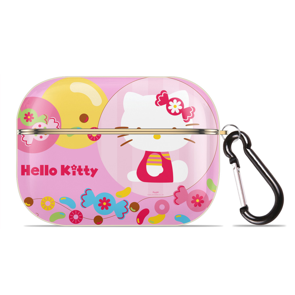 （画像用） Hello Kitty ハローキティ 【AirPods Pro用】ハードシェル保護ケース｜耐衝撃・防指紋・カラビナ付き商品仕様