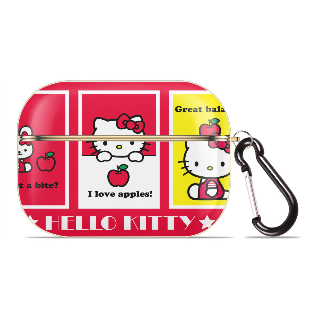 （画像用） Hello Kitty ハローキティ 【AirPods Pro用】ハードシェル保護ケース｜耐衝撃・防指紋・カラビナ付き商品仕様