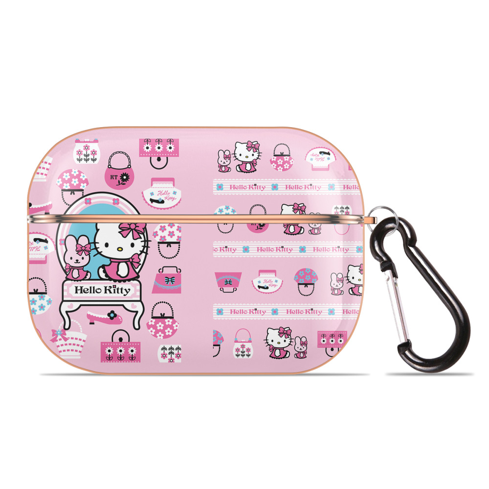 （画像用） Hello Kitty ハローキティ 【AirPods Pro用】ハードシェル保護ケース｜耐衝撃・防指紋・カラビナ付き商品仕様